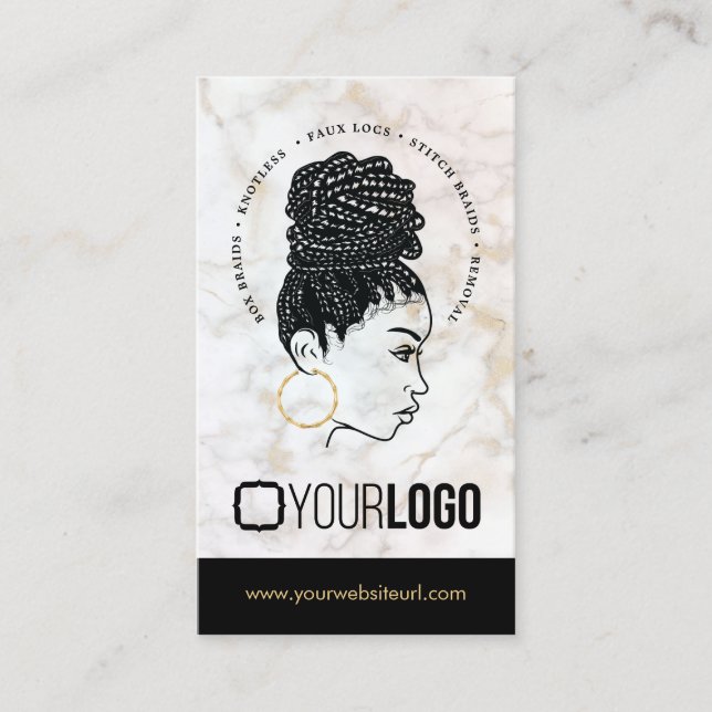 Carte De Visite Ajouter Logo Braiement de cheveux Salon Braid Styl (Devant)
