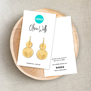 Carte De Visite Ajouter Logo Signature Script Bijoux à oreille bla