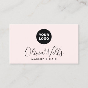 Carte De Visite Ajouter Logo Signature Script Light Pink Social Me