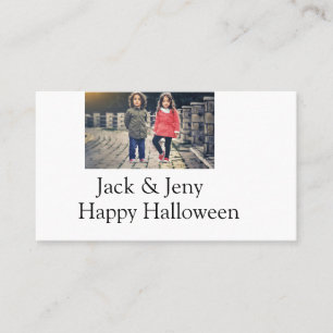 Carte De Visite ajouter nom photo texte Halloween enfant fille gar