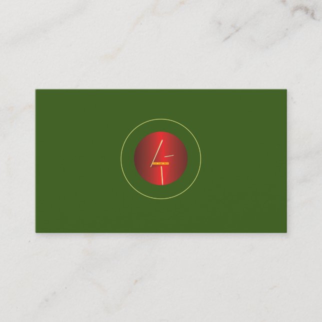 Carte De Visite Ajouter un logo personnalisé en cercle vert (Devant)