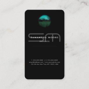 Carte De Visite Ajouter un logo professionnel Monogramme noir et b