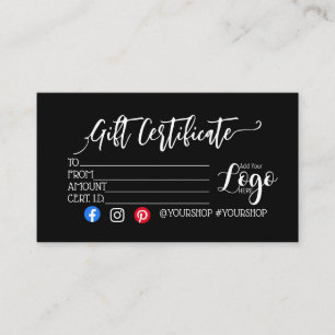 CARTE DE VISITE AJOUTER VOTRE LOGO BON D'AFFAIRES