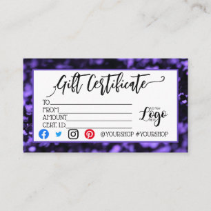 CARTE DE VISITE AJOUTER VOTRE LOGO BON D'AFFAIRES