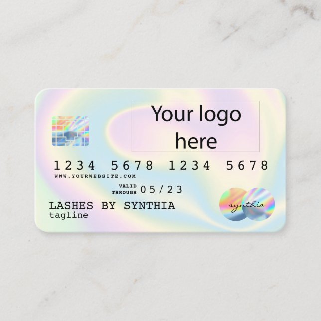 Carte De Visite ajouter votre logo Holographe Moderne Style de car (Devant)