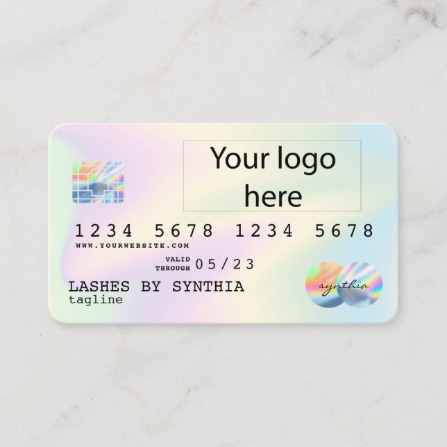Carte De Visite ajouter votre logo Holographe Moderne Style de car (Devant)