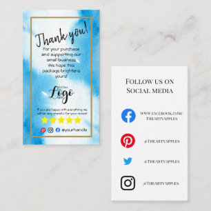 Carte De Visite AJOUTER VOTRE LOGO merci commander insérer eau ble