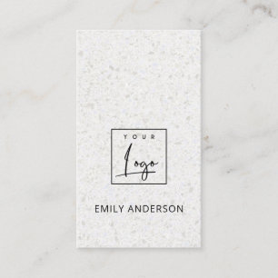 CARTE DE VISITE AJOUTER VOTRE LOGO MINIMAL DOFT RUSTIC TERRAZZO TE