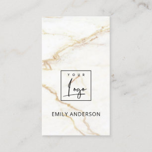 CARTE DE VISITE AJOUTER VOTRE LOGO MINIMAL MARBRE TEXTURE PROFESSI