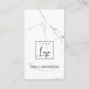 CARTE DE VISITE AJOUTER VOTRE LOGO MINIMAL MARBRE TEXTURE PROFESSI
