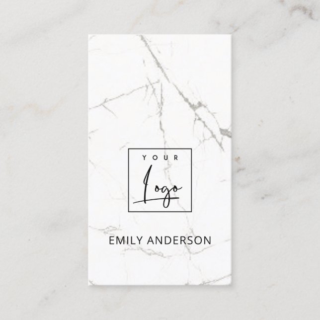 CARTE DE VISITE AJOUTER VOTRE LOGO MINIMAL MARBRE TEXTURE PROFESSI (Devant)