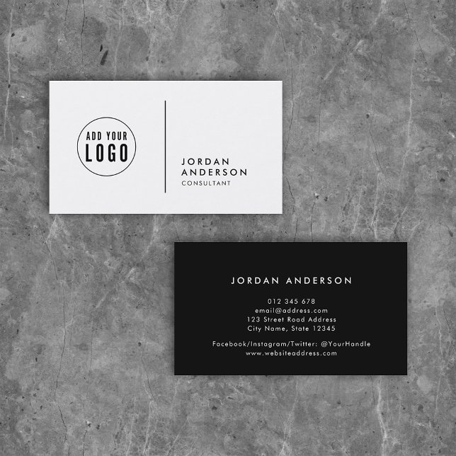 Carte De Visite Ajouter votre logo Séparateur simple Couleur modif (Créateur téléchargé)