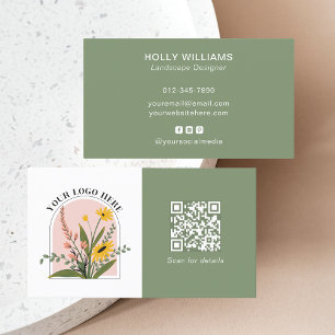 Carte De Visite Ajouter votre logo Social Media QR Code Corporate