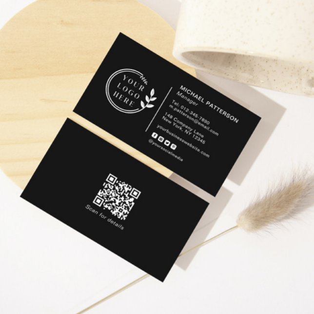 Carte De Visite Ajouter votre logo Social Media QR Code Entreprise (Créateur téléchargé)