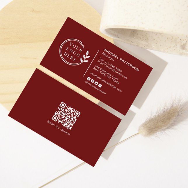 Carte De Visite Ajouter votre logo Social Media QR Code Entreprise (Créateur téléchargé)