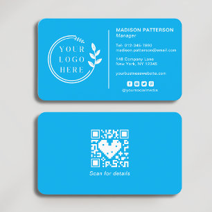 Carte De Visite Ajouter votre logo Social Media QR Code Entreprise