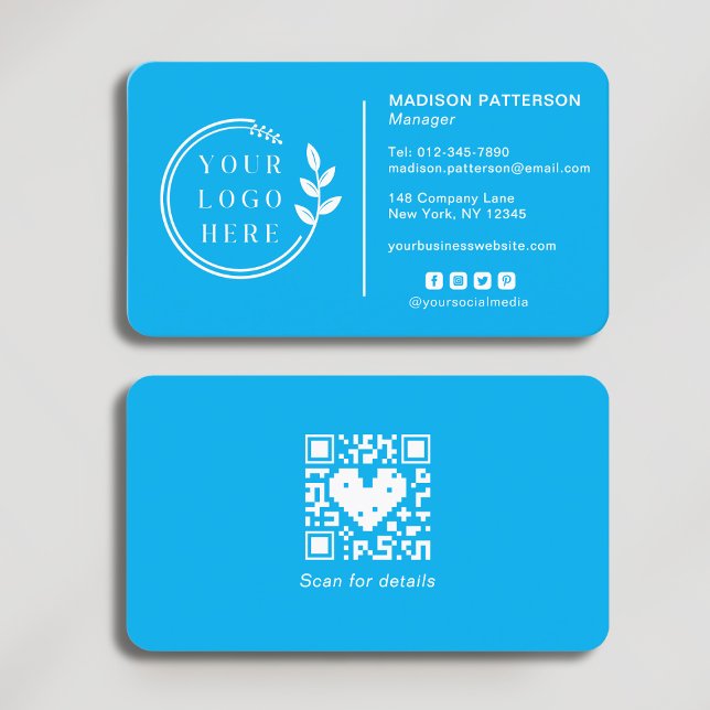 Carte De Visite Ajouter votre logo Social Media QR Code Entreprise (Créateur téléchargé)