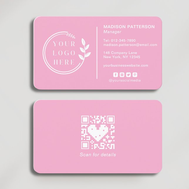 Carte De Visite Ajouter votre logo Social Media QR Code Entreprise (Créateur téléchargé)