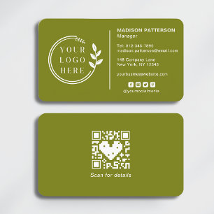 Carte De Visite Ajouter votre logo Social Media QR Code Entreprise