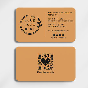 Carte De Visite Ajouter votre logo Social Media QR Code Entreprise