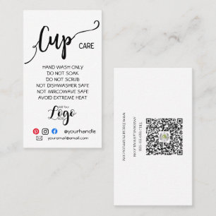 Carte De Visite AJOUTER VOTRE LOGO Tasse CARE vinyle affaires simp