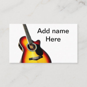 Carte De Visite Ajouter votre nom texte brun acoustique guitare éd
