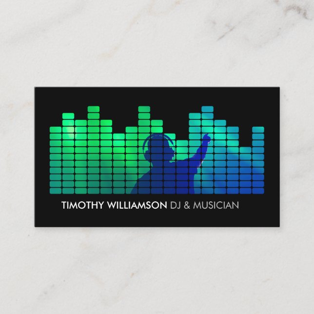 Carte De Visite Ajouter votre Photo II Equalizer DJ, Musiciens (Devant)