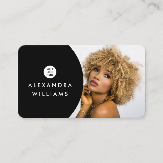 Carte De Visite Ajouter votre propre image QR Code & Logo Modern B (Devant)