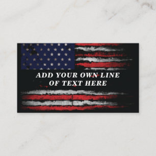 Carte De Visite Ajouter votre propre texte sur grunge American fla