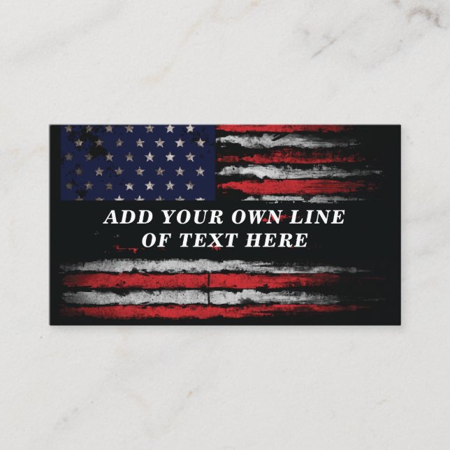 Carte De Visite Ajouter votre propre texte sur grunge American fla (Devant)