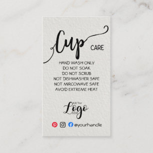 Carte De Visite AJOUTER VOTRE tasse LOGO CARE vinyle affaires aqua