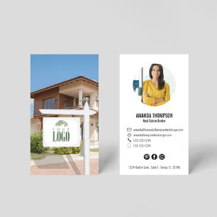 Carte De Visite Ajoutez votre logo   Photo d'agent immobilier