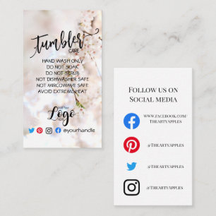 Carte De Visite AJOUTEZ VOTRE LOGO SOIN Fleurs vinyle rose