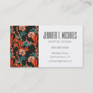 Carte De Visite Ajoutez votre motif floral de   d'abrégé sur nommé
