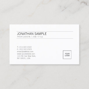 Carte De Visite Ajoutez votre professionnel simple blanc élégant