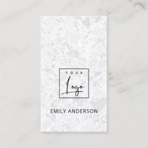 CARTE DE VISITE AJOUTEZ VOTRE TEXTURE DE TERRAZZO RUSTIQUE MINIMAL