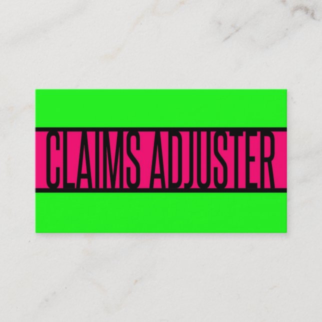 Carte De Visite Ajusteur de revendications Neon Green et Hot Pink (Devant)