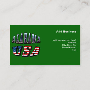 Carte De Visite Alabama Photo et USA Flag Font