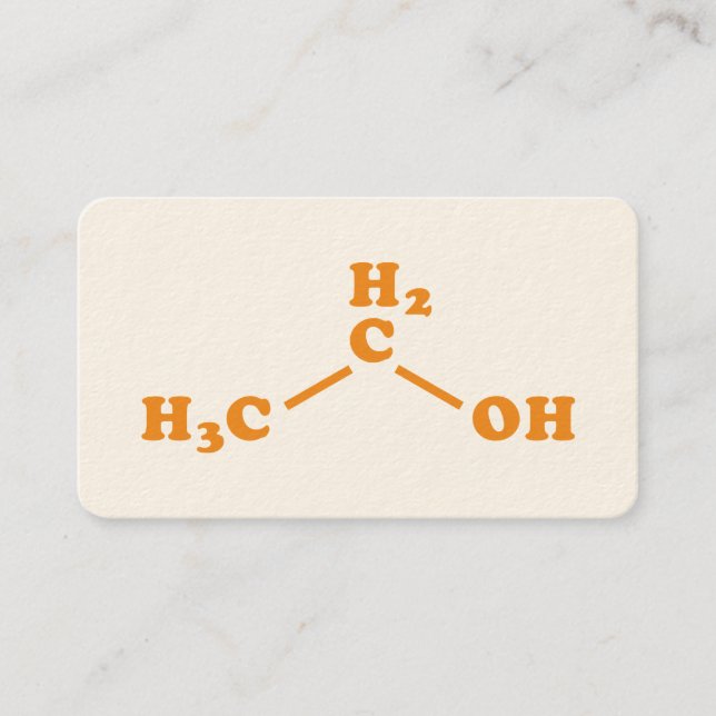 Carte De Visite Alcohol Ethanol Molecular Chemical Formula (Devant)