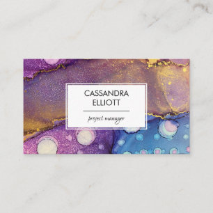 Carte De Visite Alcool Abstrait coloré Encre Liquide Art Business