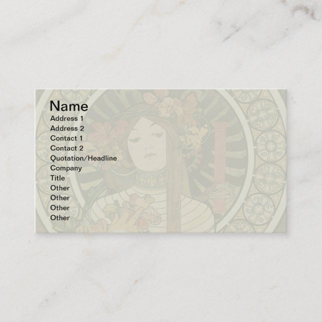 Carte De Visite Alfonse Mucha Trappistine Nouveau (Devant)