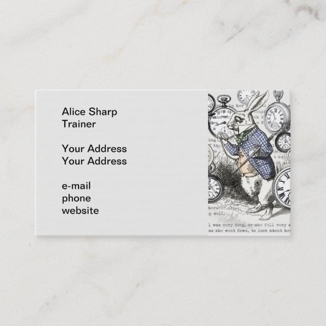 Carte De Visite Alice de lapin blanc au pays des merveilles (Devant)