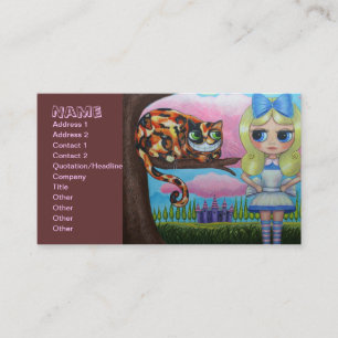 Carte De Visite Alice et le chat de Cheshire