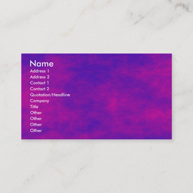 Carte De Visite Alien Sky II (Devant)