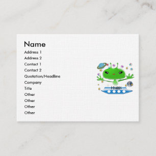 Carte De Visite Aliens de l'espace extra-atmosphérique vert mignon