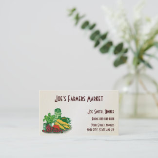 Carte de visite alimentaire de la santé du marché 