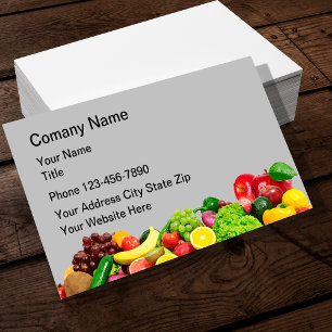 Carte De Visite Alimentation Alimentation Aliments Fruit Légumes