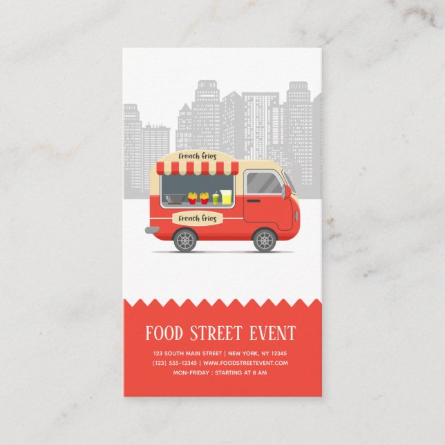 Carte De Visite Alimentation camion rue frites snack (Devant)