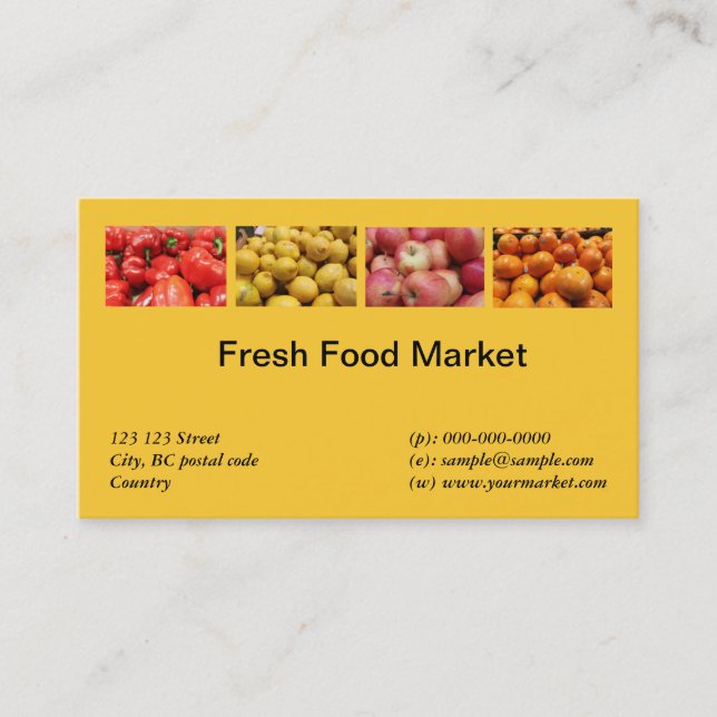Carte De Visite Aliments frais, fruits, marché aux légumes (Devant)