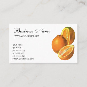 Carte De Visite Aliments vintages, Fruit Bio Oranges fraîches et s